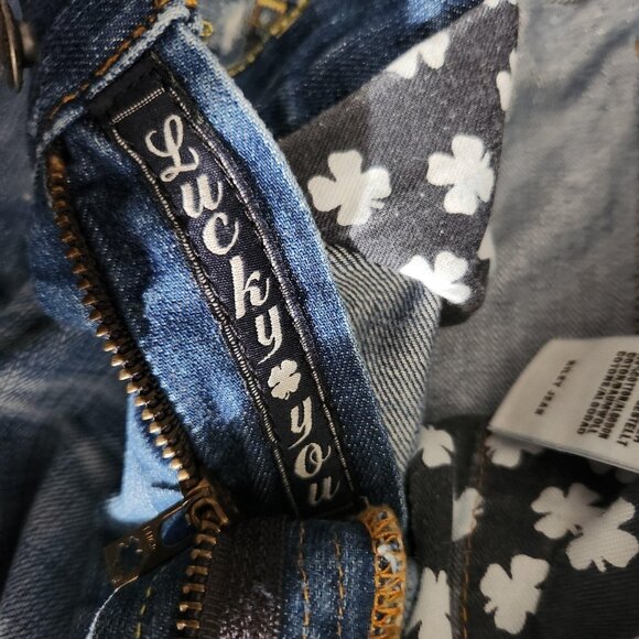 Lucky Brand Jeans Mens 32x30 Blue Distressed Riley Jean Made USA Straight Leg - Picture 12 of 16